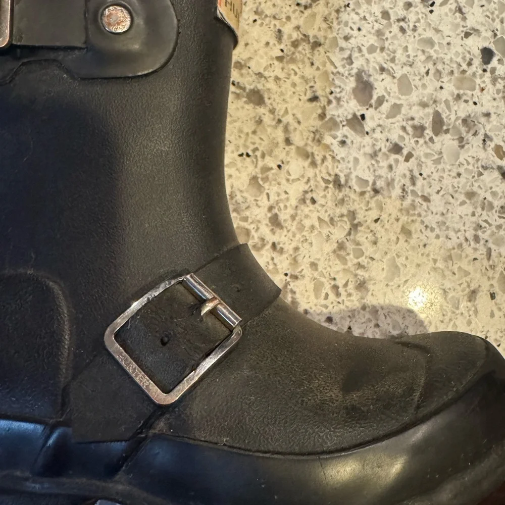 Hunter Kids Classic Black Biker Rain Boots| Discontinued|